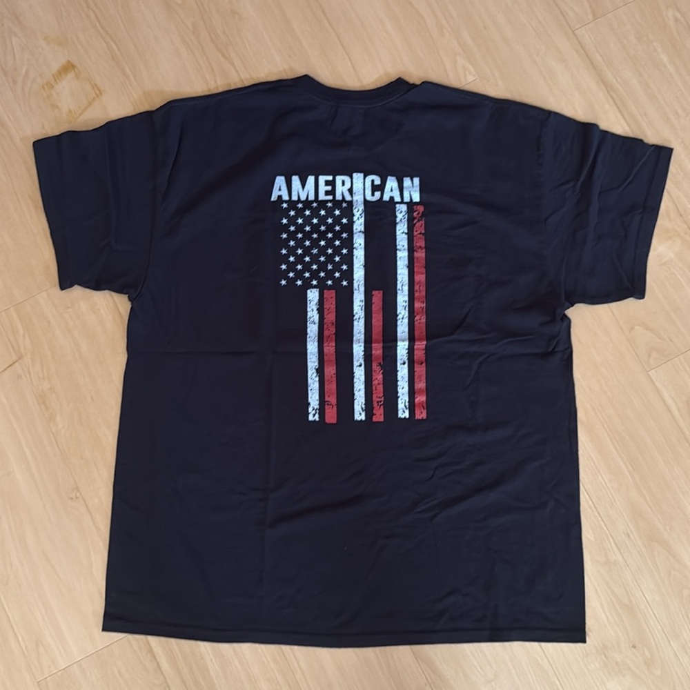 THIN RED USA LINE AMERICAN FLAG FIREFIGHTER SUPPORT RESPECT PREMIUM TSHIRT SZ XL
